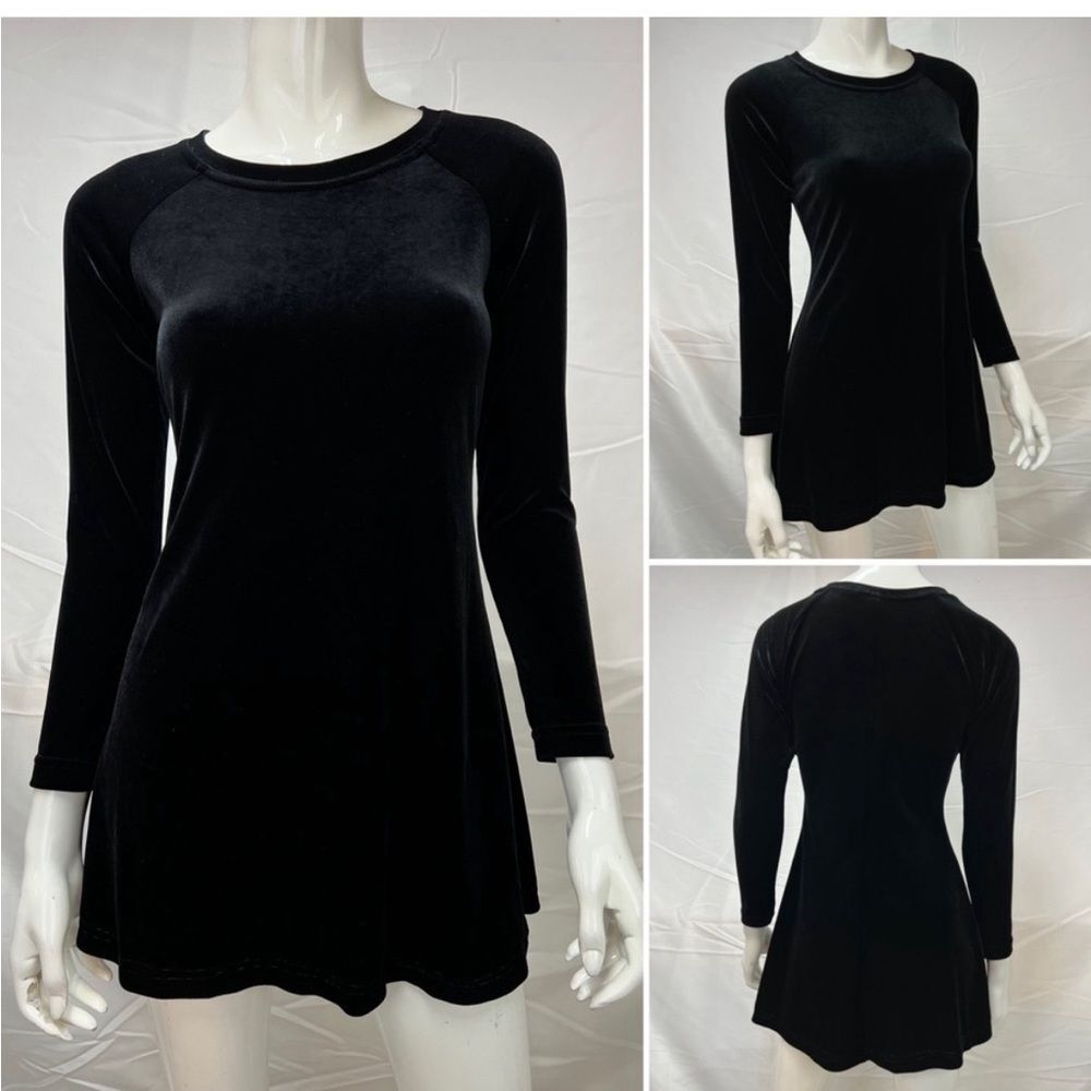 Moda International Victoria's Secret Y2K black Velvet Long Sleeve Dress | Size S